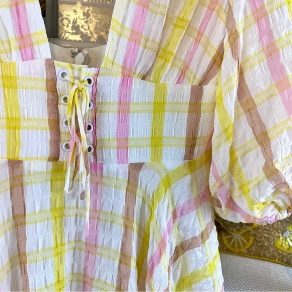 For Love & Lemons Rue Puff Sleeve Mini Dress - Picture 11 of 12